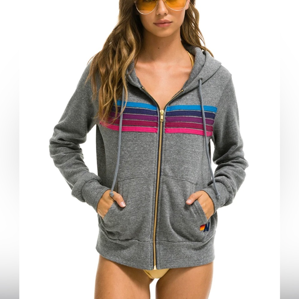 Brand new Aviator Nation 5 Striped Hoodie - size small
